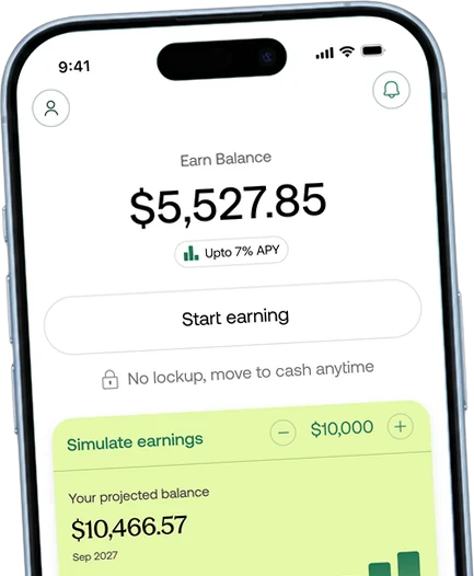 The Azwah savings screen with an earn balance and projected earnings